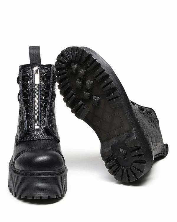 Nuheel® Nuheel Cowhide Platform Boots For Women Front Zipper Combat Boots Black Boots 10 Ankle & Bootie 9 Nuheel® Nuheel Cowhide Platform Boots For Women Front Zipper Combat Boots Black Boots 10 Ankle & Bootie