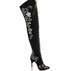 Nuheel® Woman Nuheel Embroidery Thigh High Boots Front Zipper Knee High Boots Over The Knee Boots 18 Nuheel® Woman Nuheel Embroidery Thigh High Boots Front Zipper Knee High Boots Over The Knee Boots