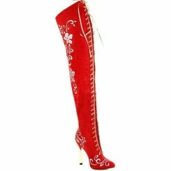 Nuheel® Woman Nuheel Embroidery Thigh High Boots Front Zipper Knee High Boots Over The Knee Boots 16 Nuheel® Woman Nuheel Embroidery Thigh High Boots Front Zipper Knee High Boots Over The Knee Boots