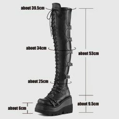 Nuheel® Nuheel Gothic High Heels Long Boots Dark Punk Goth Harajuku Platforms Above The Knee Boots 15 Nuheel® Nuheel Gothic High Heels Long Boots Dark Punk Goth Harajuku Platforms Above The Knee Boots