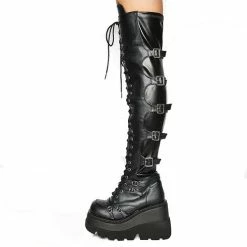 Nuheel® Nuheel Gothic High Heels Long Boots Dark Punk Goth Harajuku Platforms Above The Knee Boots