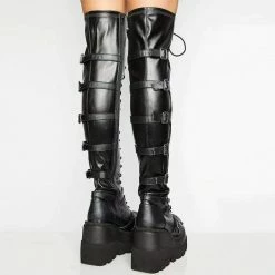 Nuheel® Nuheel Gothic High Heels Long Boots Dark Punk Goth Harajuku Platforms Above The Knee Boots 14 Nuheel® Nuheel Gothic High Heels Long Boots Dark Punk Goth Harajuku Platforms Above The Knee Boots