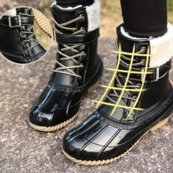 Nuheel® High Boots Nuheel Plus Velvet Snow Boots Women Waterproof Duck Boots Warm Rain Boots Winter Boots