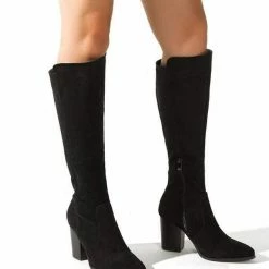 Nuheel® Woman Nuheel Suede Knee High Boots Thick Heel Black Boots For Women Heeled Boots 9.5 12 Nuheel® Woman Nuheel Suede Knee High Boots Thick Heel Black Boots For Women Heeled Boots 9.5