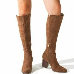 Nuheel® Woman Nuheel Suede Knee High Boots Thick Heel Black Boots For Women Heeled Boots 9.5 17 Nuheel® Woman Nuheel Suede Knee High Boots Thick Heel Black Boots For Women Heeled Boots 9.5