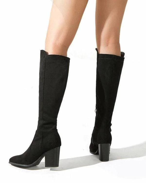 Nuheel® Woman Nuheel Suede Knee High Boots Thick Heel Black Boots For Women Heeled Boots 9.5 6 Nuheel® Woman Nuheel Suede Knee High Boots Thick Heel Black Boots For Women Heeled Boots 9.5