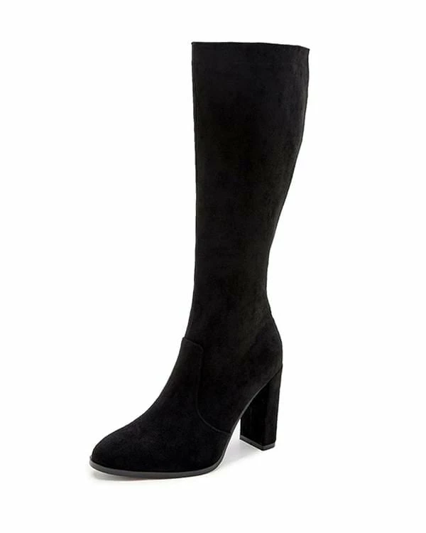 Nuheel® Nuheel Suede Knee High Boots Thick Heel Side Zipper Black Boots For Women Heeled Boots Woman 5 Nuheel® Nuheel Suede Knee High Boots Thick Heel Side Zipper Black Boots For Women Heeled Boots Woman