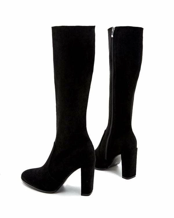 Nuheel® Nuheel Suede Knee High Boots Thick Heel Side Zipper Black Boots For Women Heeled Boots Woman 6 Nuheel® Nuheel Suede Knee High Boots Thick Heel Side Zipper Black Boots For Women Heeled Boots Woman