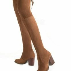 Nuheel® Nuheel Suede Thigh High Boots Stretch Knee High Boots Over The Knee Boots For Women Woman