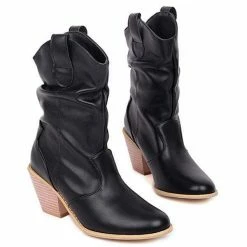 Nuheel® Nuheel Women's Modern Western Cowboy Distressed Boot With Pull-Up Tabs Cowgirl Boots Ankle & Bootie