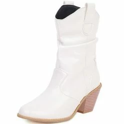 Nuheel® Nuheel Women's Modern Western Cowboy Distressed Boot With Pull-Up Tabs Cowgirl Boots Ankle & Bootie