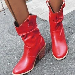 Nuheel® Nuheel Women's Modern Western Cowboy Distressed Boot With Pull-Up Tabs Cowgirl Boots Ankle & Bootie