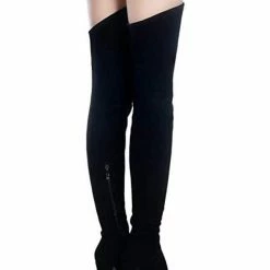 Nuheel® Nuheel Thigh High Boots Women Over The Knee Boots Stretch Suede High Heel 25 Nuheel® Nuheel Thigh High Boots Women Over The Knee Boots Stretch Suede High Heel