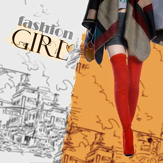 Nuheel® Nuheel Thigh High Boots Women Over The Knee Boots Stretch Suede High Heel 12 Nuheel® Nuheel Thigh High Boots Women Over The Knee Boots Stretch Suede High Heel