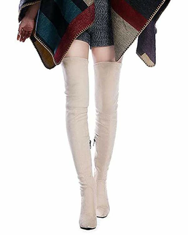 Nuheel® Nuheel Thigh High Boots Women Over The Knee Boots Stretch Suede High Heel 15 Nuheel® Nuheel Thigh High Boots Women Over The Knee Boots Stretch Suede High Heel