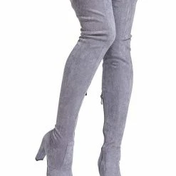 Nuheel® Nuheel Thigh High Boots Women Over The Knee Boots Stretch Suede High Heel 42 Nuheel® Nuheel Thigh High Boots Women Over The Knee Boots Stretch Suede High Heel