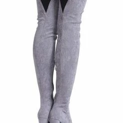 Nuheel® Nuheel Thigh High Boots Women Over The Knee Boots Stretch Suede High Heel 43 Nuheel® Nuheel Thigh High Boots Women Over The Knee Boots Stretch Suede High Heel
