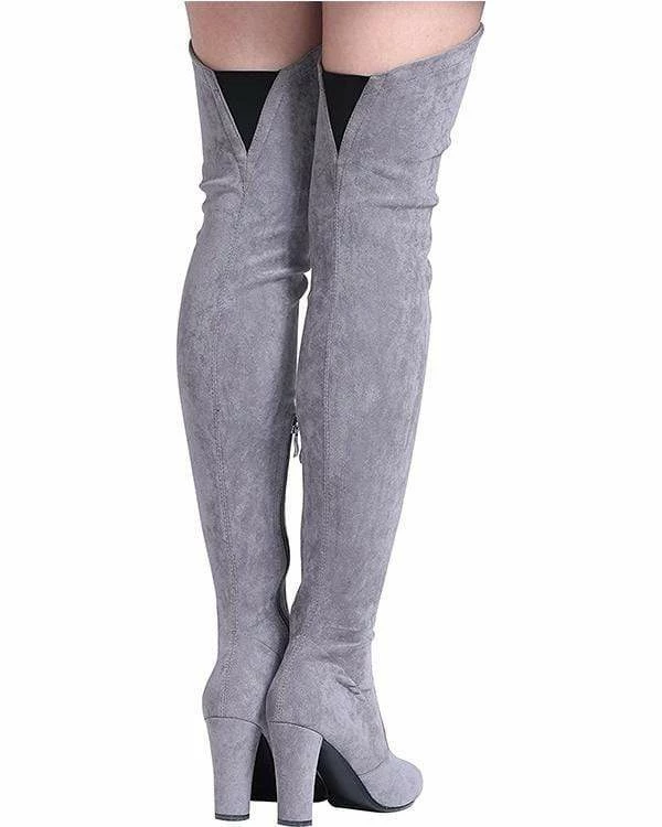 Nuheel® Nuheel Thigh High Boots Women Over The Knee Boots Stretch Suede High Heel 23 Nuheel® Nuheel Thigh High Boots Women Over The Knee Boots Stretch Suede High Heel