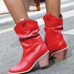 Nuheel® Nuheel Women's Modern Western Cowboy Distressed Boot With Pull-Up Tabs Cowgirl Boots Ankle & Bootie