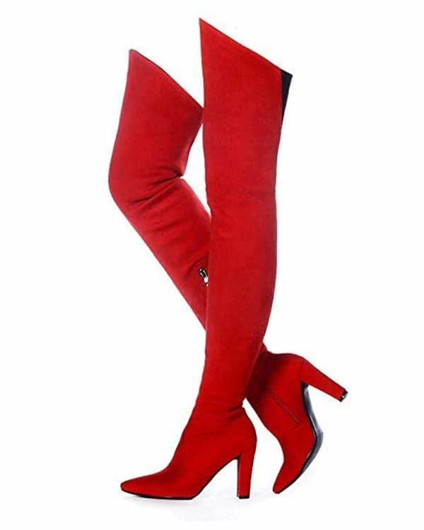 Nuheel® Nuheel Thigh High Boots Women Over The Knee Boots Stretch Suede High Heel 8 Nuheel® Nuheel Thigh High Boots Women Over The Knee Boots Stretch Suede High Heel