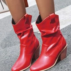 Nuheel® Nuheel Women's Modern Western Cowboy Distressed Boot With Pull-Up Tabs Cowgirl Boots Ankle & Bootie