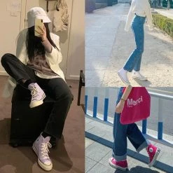 Nuheel® Men High Top Canvas Sneakers Lace Up Classic Casual Flat Walking Shoes