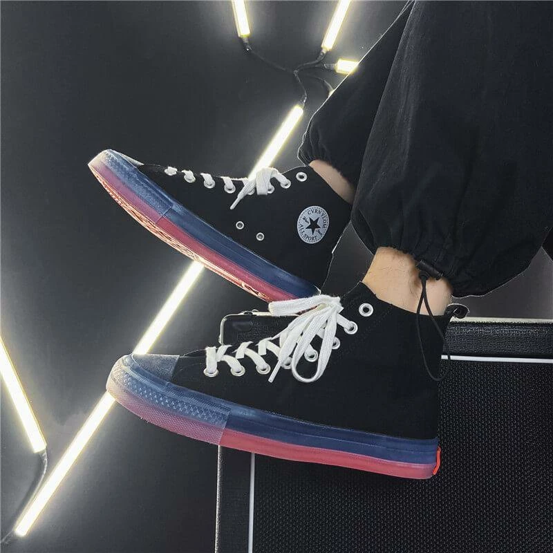 Nuheel® Nuheel Woman High Top Canvas Sneakers Lace Up Fashion Jelly Sole Canvas Shoes Casual Flat Walking Shoes 7 Nuheel® Nuheel Woman High Top Canvas Sneakers Lace Up Fashion Jelly Sole Canvas Shoes Casual Flat Walking Shoes