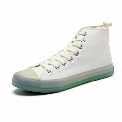 Nuheel® Nuheel Woman High Top Canvas Sneakers Lace Up Fashion Jelly Sole Canvas Shoes Casual Flat Walking Shoes