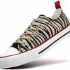Nuheel® Woman Sneakers For Women Zebra Stripes Canvas Low Top Lace-up Classic Casual Shoes