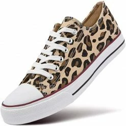 Nuheel® Sneakers For Women Leopard Canvas Low Top Lace-up Classic Casual Shoes