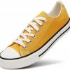 Nuheel® Woman Sneakers For Women Yellow Canvas Low Top Lace-up Classic Casual Shoes