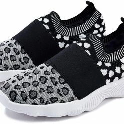 Nuheel® Women's Lightweight Sneakers Fashion Leopard Slip On Shoes Sports Gym Athletic Walking Shoes Woman
