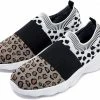 Nuheel® Women's Lightweight Sneakers Fashion Leopard Slip On Shoes Sports Gym Athletic Walking Shoes Woman