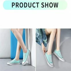 Nuheel® Woman Sneakers For Women Green Canvas Low Top Lace-up Classic Casual Shoes