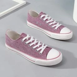 Nuheel® Sneakers For Women Purple Canvas Low Top Lace-up Classic Casual Shoes