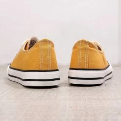 Nuheel® Woman Sneakers For Women Yellow Canvas Low Top Lace-up Classic Casual Shoes