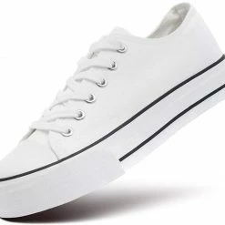 Nuheel® Woman Women's Trend Leopard Canvas Sneakers Low Top Flatform Shoes