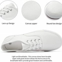 Nuheel® Woman Women's Canvas Sneakers Low Cut Canvas Shoes Lace Up Casual Tennis Shoes