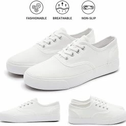 Nuheel® Woman Women's Canvas Sneakers Low Cut Canvas Shoes Lace Up Casual Tennis Shoes
