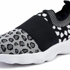 Nuheel® Women's Lightweight Sneakers Fashion Leopard Slip On Shoes Sports Gym Athletic Walking Shoes Woman