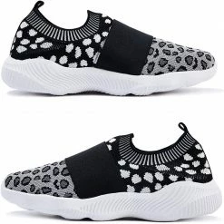 Nuheel® Women's Lightweight Sneakers Fashion Leopard Slip On Shoes Sports Gym Athletic Walking Shoes Woman