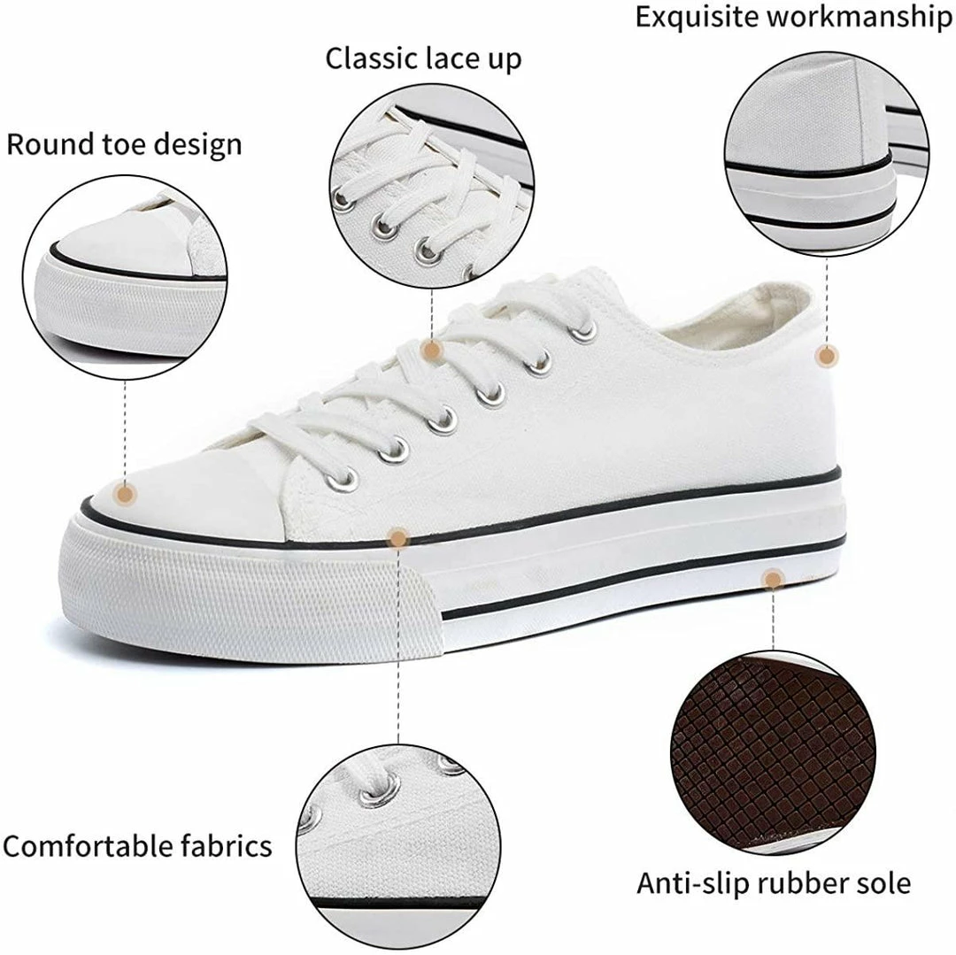 Nuheel® Woman Women's Trend Leopard Canvas Sneakers Low Top Flatform Shoes 4 Nuheel® Woman Women's Trend Leopard Canvas Sneakers Low Top Flatform Shoes