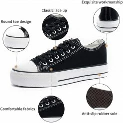 Nuheel® Woman Women's Trend Leopard Canvas Sneakers Low Top Flatform Shoes 35 Nuheel® Woman Women's Trend Leopard Canvas Sneakers Low Top Flatform Shoes