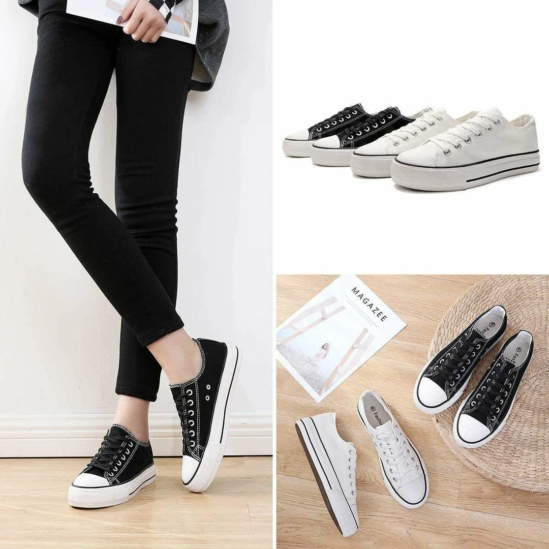 Nuheel® Woman Women's Trend Leopard Canvas Sneakers Low Top Flatform Shoes 20 Nuheel® Woman Women's Trend Leopard Canvas Sneakers Low Top Flatform Shoes