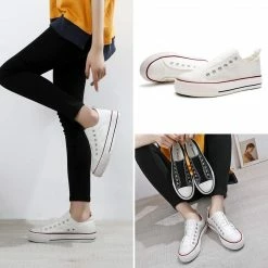 Nuheel Woman Womens Canvas Sneakers Slip Casual Shoes