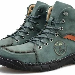 Nuheel® Chukka Boots For Men Hand Stitching Soft Leather Ankle Boots Casual Flat Loafers