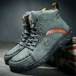 Nuheel® Chukka Boots For Men Hand Stitching Soft Leather Ankle Boots Casual Flat Loafers