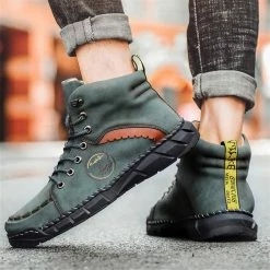 Nuheel® Chukka Boots For Men Hand Stitching Soft Leather Ankle Boots Casual Flat Loafers