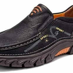 Nuheel® Mens Slip On Loafer Leather Casual Oxford Shoes Hand Stitching