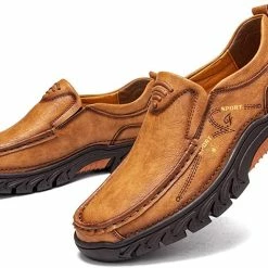 Nuheel® Mens Slip On Loafer Leather Casual Oxford Shoes Hand Stitching